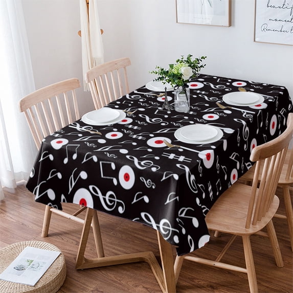 Music Notation Table Cloth Waterproof Dining Tablecloth for Table Kitchen Decorative Coffee Cuisine Party Table Cover