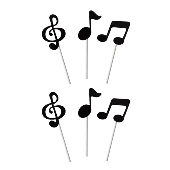 Music Note Cake Decoration Musical Party Cupcake Accessory Paper Craft Ornament