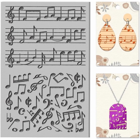 Music Note Clay Texture Mat Clay Modeling Pattern Pad Symphony Texture Sheets for Polymer Clay Making Earrings Jewerly Tools 42.6 inch diy