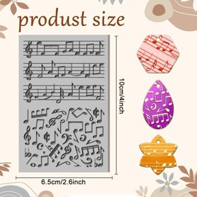 Music Note Clay Texture Mat Clay Modeling Pattern Pad Symphony Texture Sheets for Polymer Clay Making Earrings Jewerly Tools 42.6 inch
