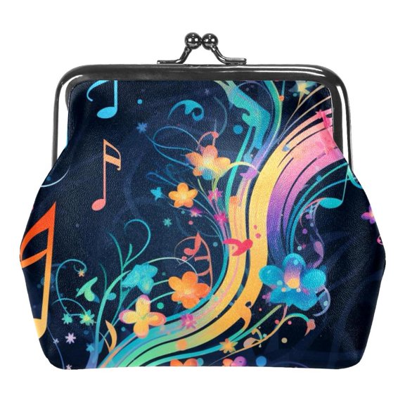 Music Note Coin Purse Vintage Pouch Kiss-lock Change Purse Wallets