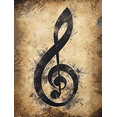 thumbnail image 1 of Music Note Decor Canvas Painting， Treble Clef Art Print， Suitable for Decorating Living Room， Bedroom， Music Studio， Office，, 1 of 8