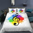 Music Note Duvet Cover Set Rock Music Theme Comforter Cover Headphones