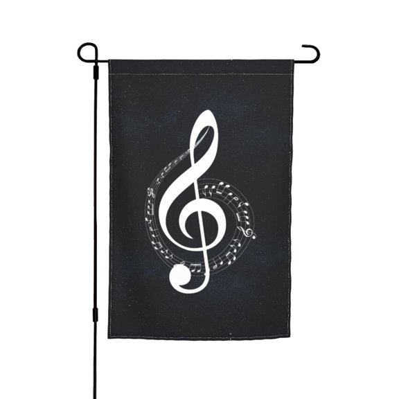 Music Note Garden Flag 12x18 Inch Indoor Balcony Courtyard Outdoor Decorative Flag