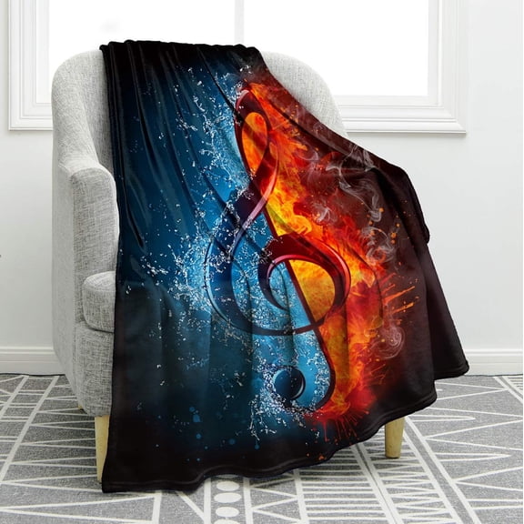 Music Note Gifts Blanket for Women Men, Throw Blankets for Teacher Adult Kids Girls Boys Music Lovers Gifts, Decor for Home Bed Couch