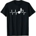 thumbnail image 1 of Music Note Heartbeat Gift Instrument T-Shirt, 1 of 3