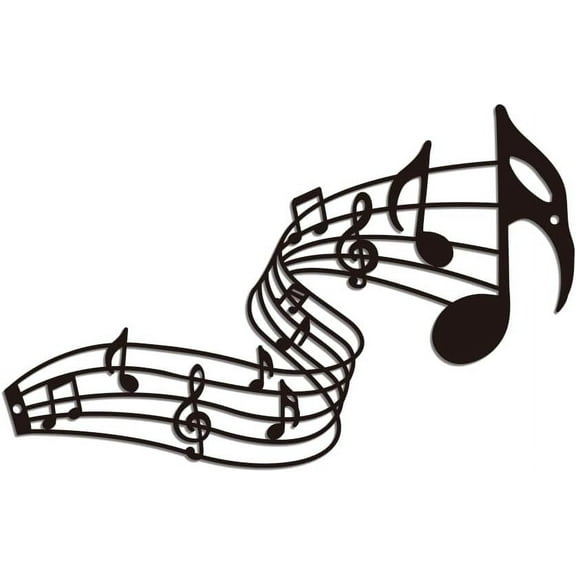 Music Note Iron Wall Art Decorations Black Metal Wall Art Decor Musical Note Pattern Wall Sculptures Sign