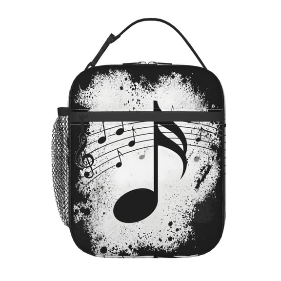 Music Note Lunch Bag Reusable Thermal Lunch Box with Handle for Women and Men