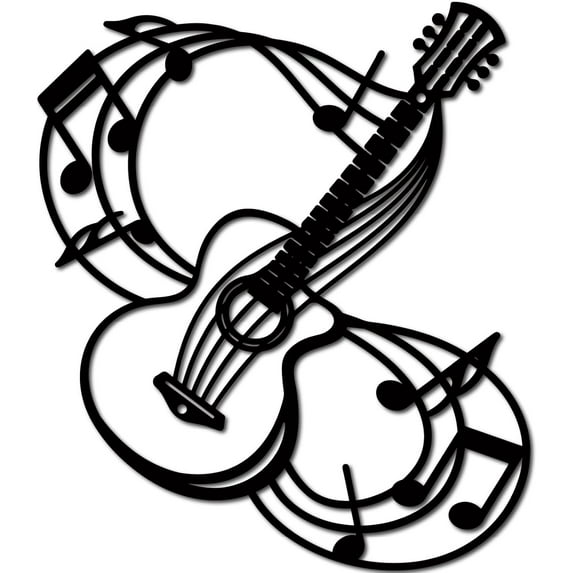 Music Note Metal Wall Art Iron Wall Art Black Wall Sculpture Wall Hanging Ornament Hollow Indoor Metal Wall Display Gift for Family Friend Housewarming Party Birthday 10.2x11.8 Inch Colorful