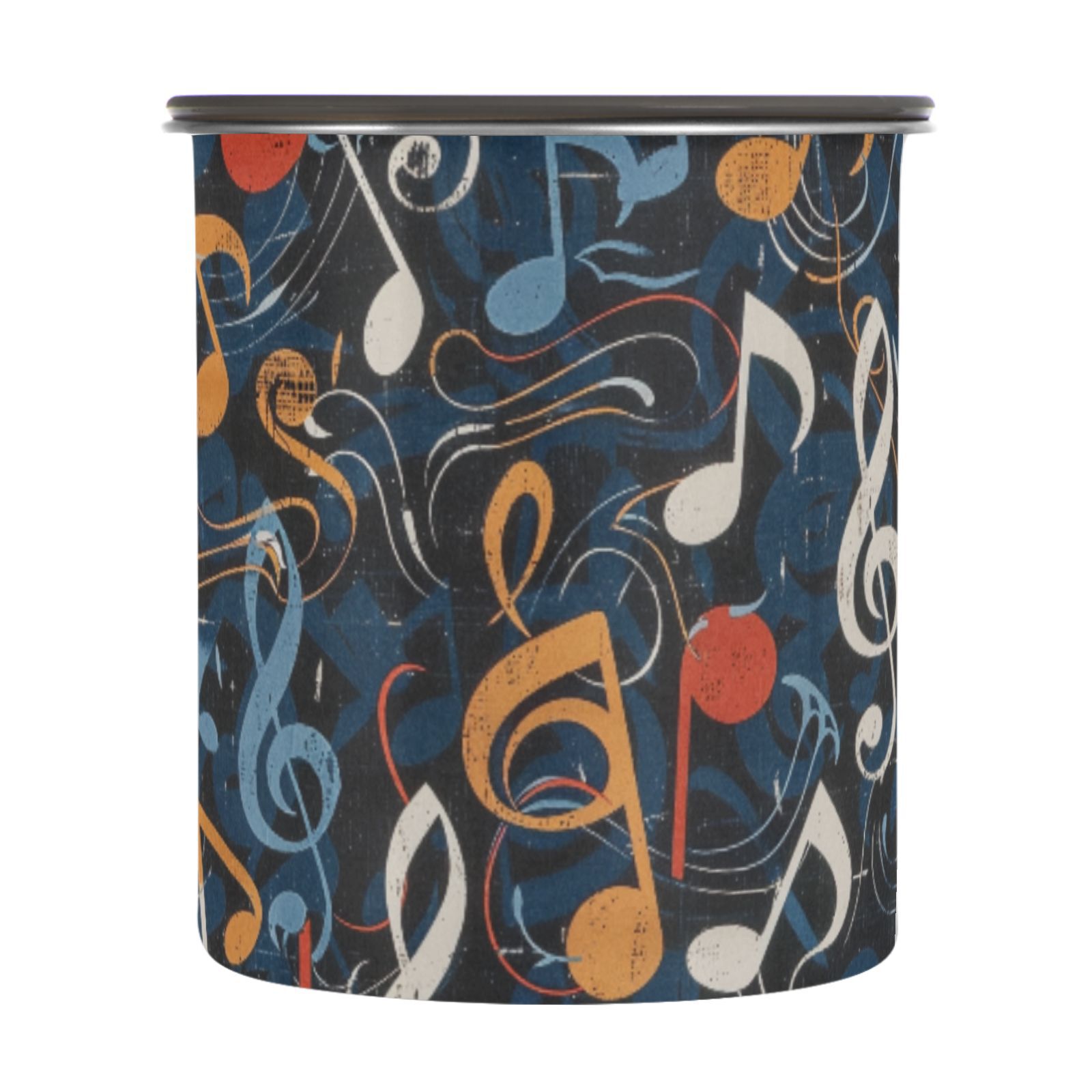 Music Note Musical Airtight Coffee Bean Canister 30oz Food Storage Containers with Lids For Gournd, Tea, Sugar, Flour, Rice, Cereal, Candy Cookie Jar