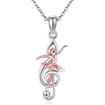 thumbnail image 1 of Music Note Necklace 925 Sterling Silver Ballerina Necklace Music Note Pendant Necklaces Ballet Jewelry Gifts for Women Dancer, 1 of 4