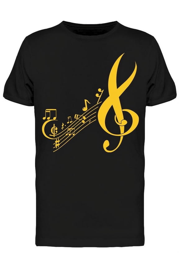 Music Note On Yellow T-Shirt Men -Image by Shutterstock, Male XX-Large