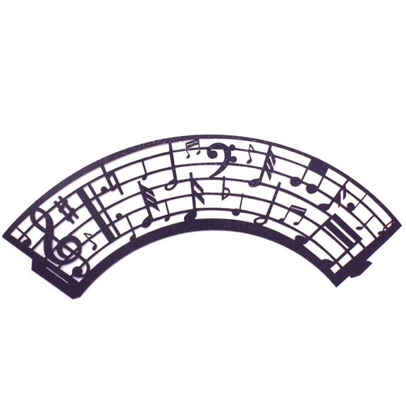 Music Note Pattern Cupcake Wrappers (25pcs, Standard Size) Grease Resistant Cake Liners for Baking, Caking and Crafting by Bakell