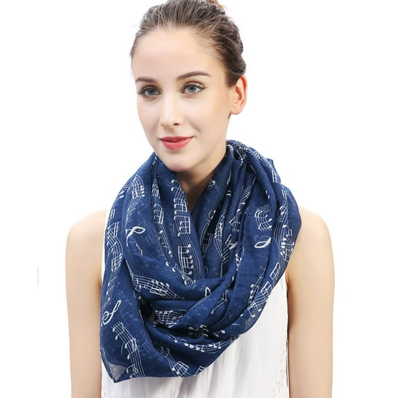 Music Note Print Infinity Scarf