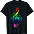 thumbnail image 1 of Music Note Rainbow Treble Clef Musical Symbol for Musicians T-Shirt, 1 of 3