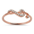thumbnail image 1 of Music Note Round Ring Rose Tone CZ 925 Sterling Silver Size 7, 1 of 4