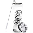 thumbnail image 1 of Music Note Skinny Tumblers with Lids and Straws, Vacuum Insulated Music Teacher Appreciation Gifts Travel Tumbler Cups 20 OZ for Men Women Students, 1 of 6