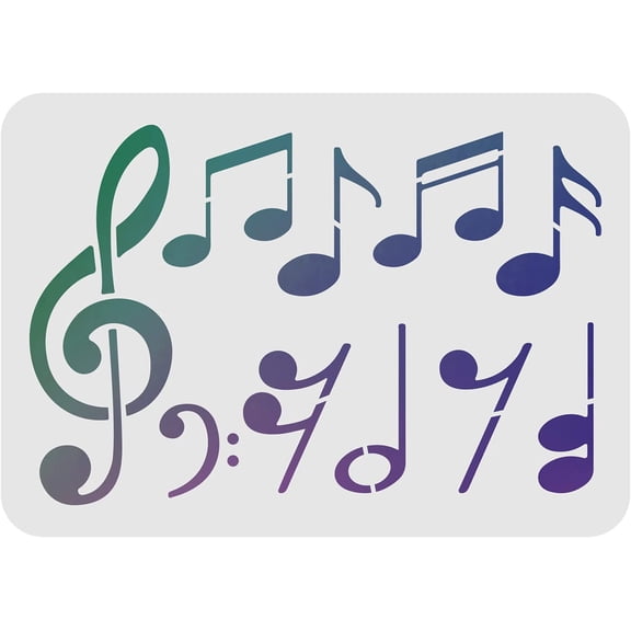 Music Note Stencil 29.7x21cm Plastic Music Note Drawing Painting Stencils Rectangle Reusable Notes Stencils