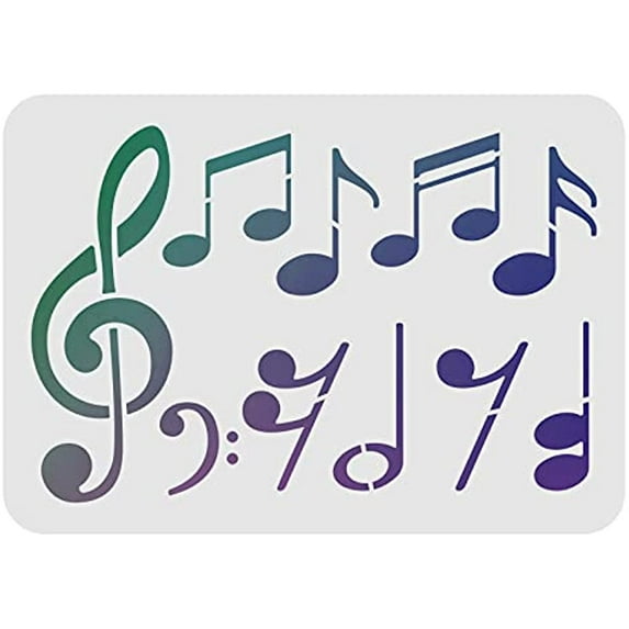 Music Note Stencil Plastic Music Note Drawing Painting Stencils Rectangle Reusable Notes Stencils