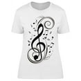 thumbnail image 1 of Music Note Theme T-Shirt Women -Image by Shutterstock, Female Large, 1 of 2