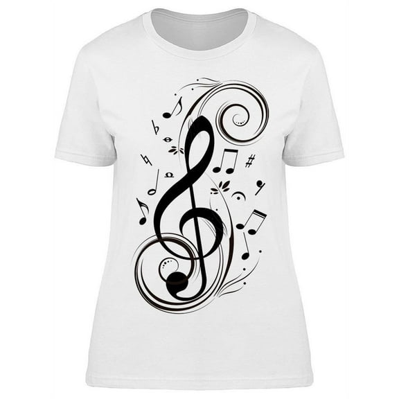 Music Note Theme T-Shirt Women -Image by Shutterstock, Female Medium