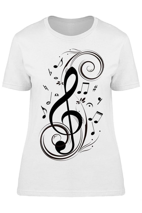 Music Note Theme T-Shirt Women -Image by Shutterstock, Female Medium