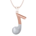 thumbnail image 1 of AFFY Music Note Two Tone Pendant Necklace 14k Rose Gold Over Sterling Silver, 1 of 1