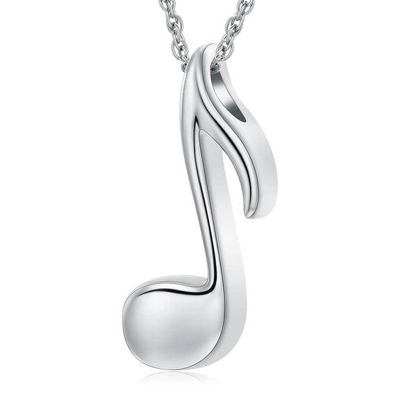 Music Note Urn Necklace for Ashes Simple Style Cremation Urn Necklace for Women Men Memorial Keepsake Pendant