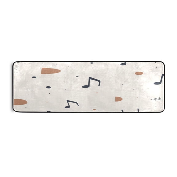 Music Notes 72x24" Runner Rug, Non-Slip Memory Foam Cushion, Anti-Crease for Hallways and Bedrooms