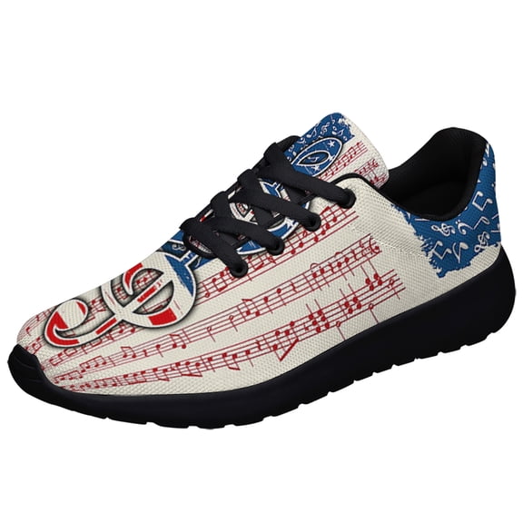 Music Notes America Shoes Sneakers for Women Men Black Size 11.5