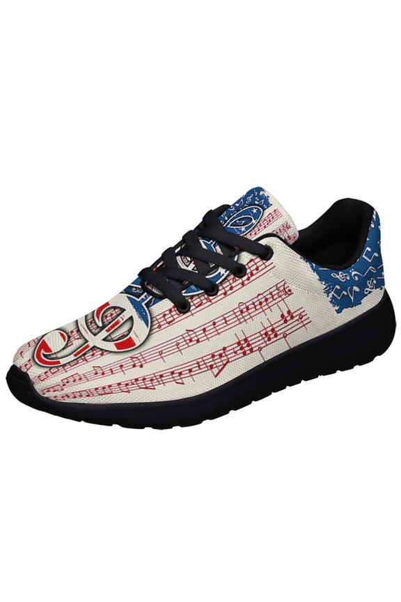 Music Notes America Shoes Sneakers for Women Men Black Size 3.5