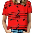 thumbnail image 1 of Music Notes And Club Fashion Female T-Shirt Short Sleeve Off Shoulder Lady T Shirts Music Rytim Hip Hop Dance Music, 1 of 4