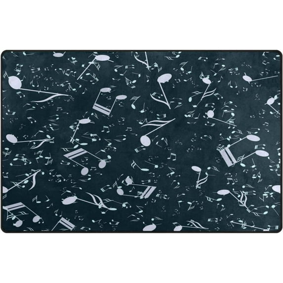 Music Notes Area Rugs Colorful Large Non-Slip Floor Matative Carpets Doormat for Kitchen Living Dining Dorm Playing Room Bedroom 31 x 20inch Home Decor