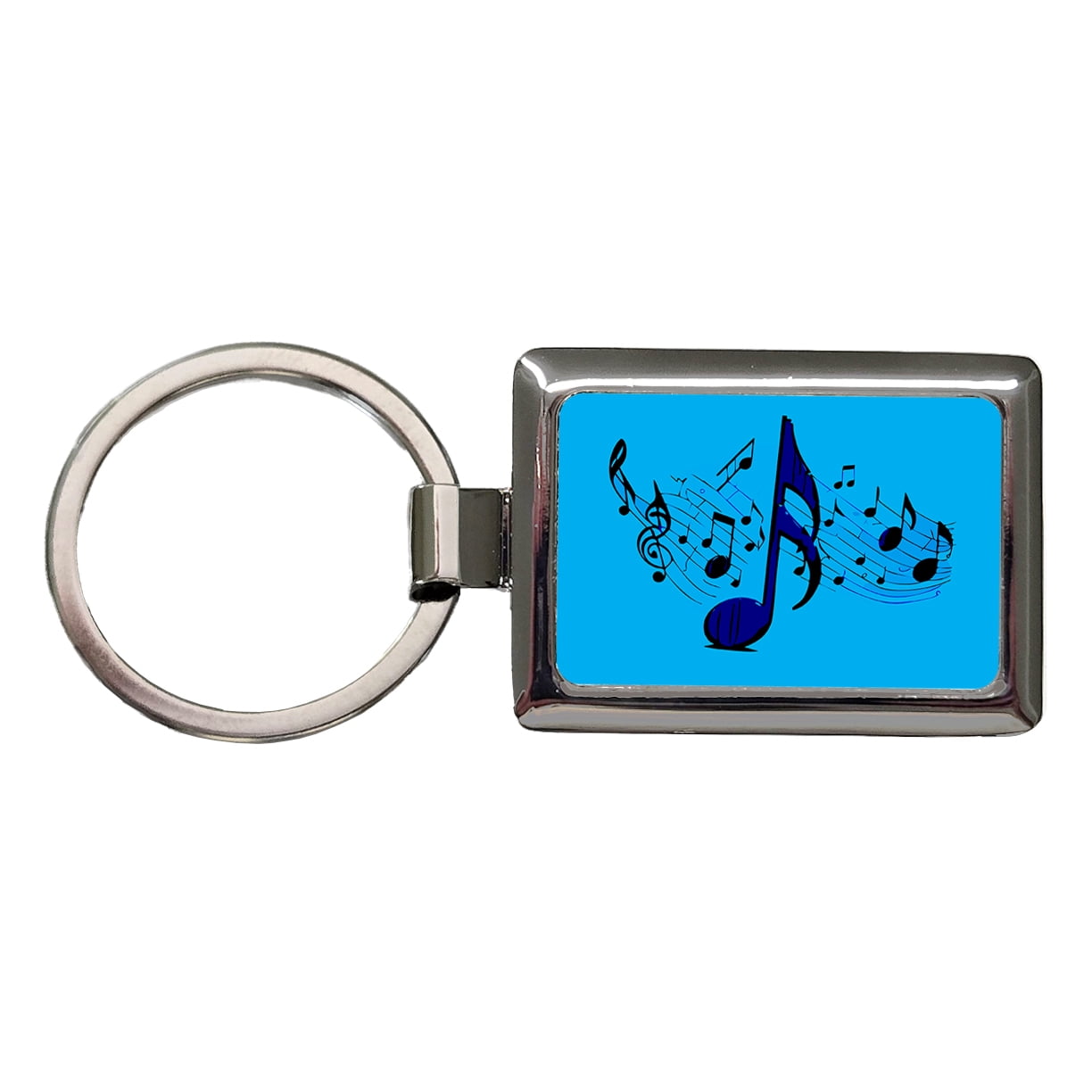 Music Notes Artistic Metal Rectangle Keychain - Walmart.com