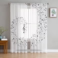 thumbnail image 1 of Music Notes Black White Sheer Curtain For Living Room Bedroom Voile Curtains For Window Organza Curtains Party Tulle Drapes, 1 of 2