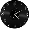 thumbnail image 1 of Music Notes Circle Vinyl Wall Clock,Vinyl Record Clock Wall Art Black Handmade Art Home Decorations Art Unique Gift idea, 1 of 6