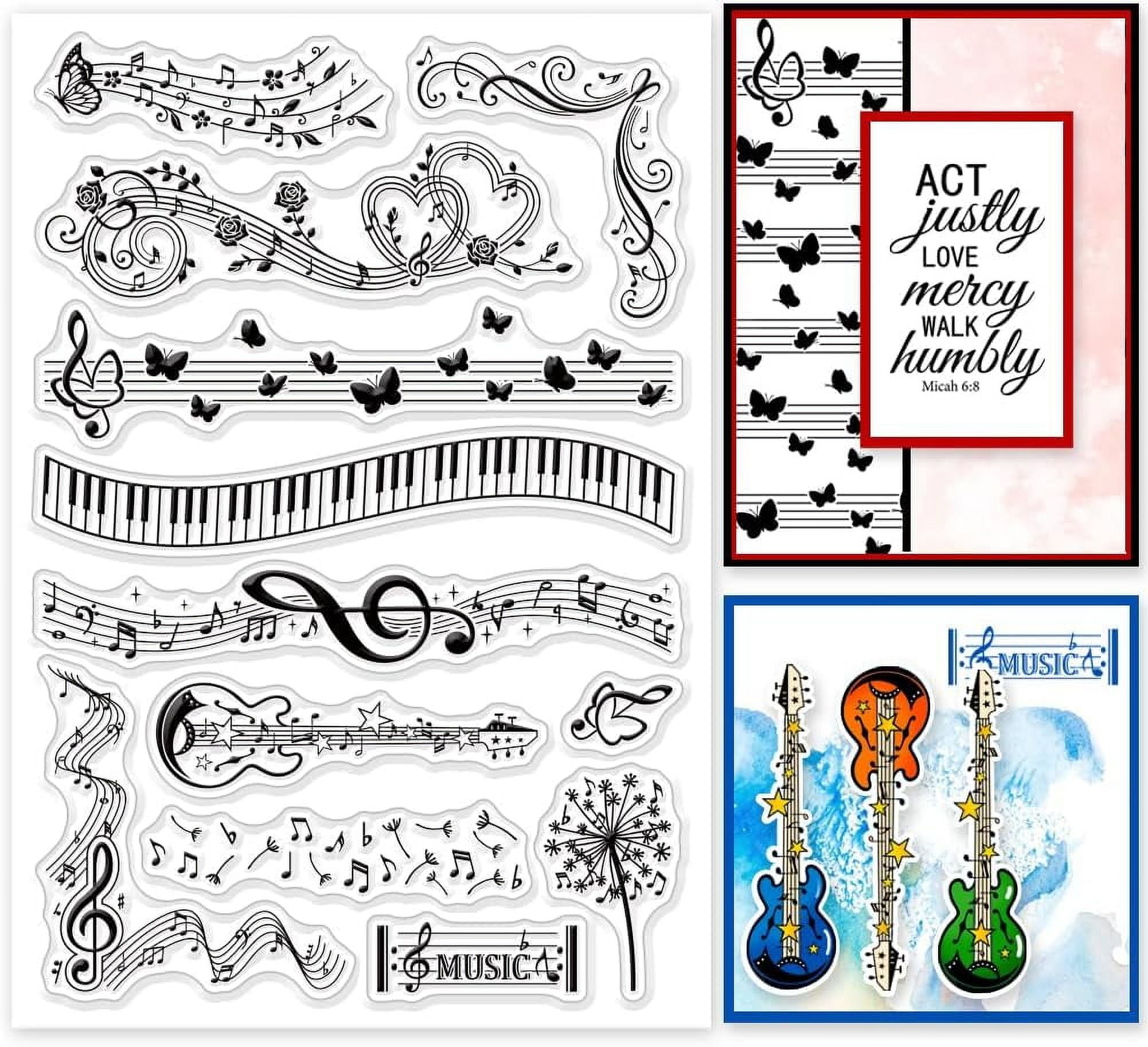 Custom Summer Theme PVC Plastic Clear Stamps for DIY Scrapbooking Photo Album Decorative Cards Making Musical Note 160x110mm