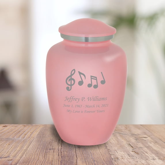 Music Notes Cremation Urn - 6 Colors - 2 Sizes