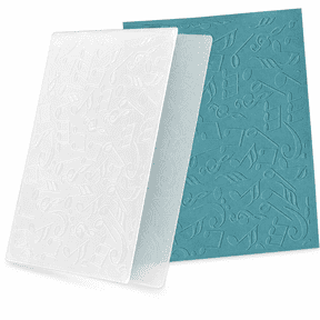 Music Notes Embossing Folder for Card Making, Plastic Background Texture Template for Scrapbooking and Paper Crafts