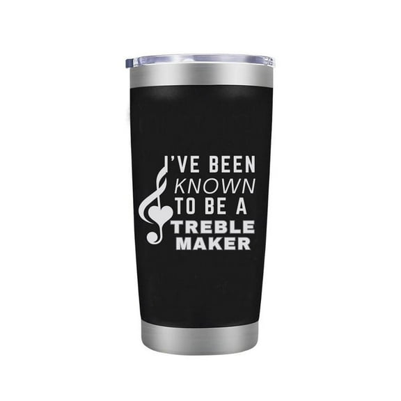 Music Notes Engraved Black 20oz Tumbler Gifts Under 25 Dollars - Treble Maker Music Notes Laser Engraved Mug For Guitarists, Pianist