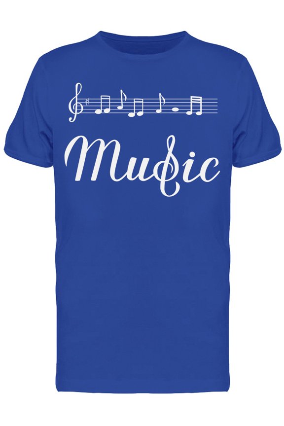 Music Notes Font T-Shirt Men -Image by Shutterstock, Male Medium
