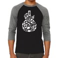 thumbnail image 1 of Music Notes Guitar - Men's Raglan Baseball Word Art T-Shirt, 1 of 2