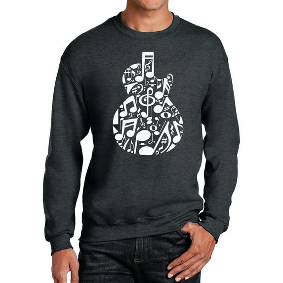 Music Notes Guitar - Men's Word Art Crewneck Sweatshirt