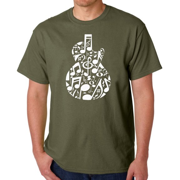 Music Notes Guitar - Men's Word Art T-Shirt