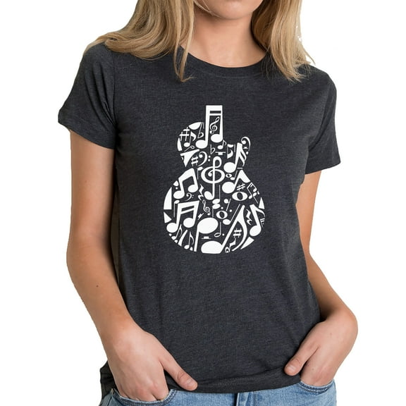 Music Notes Guitar - Women's Premium Blend Word Art T-Shirt