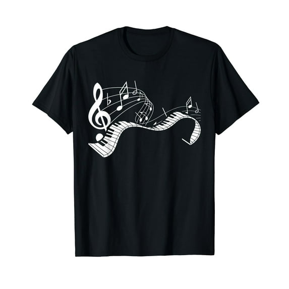 Music Notes Keyboard Pianist Classical Musician Piano Men Vintage T-Shirt