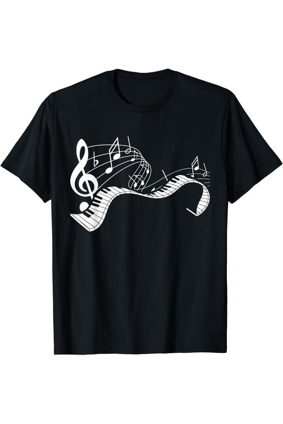 Music Notes Keyboard Pianist Classical Musician Piano T-Shirt