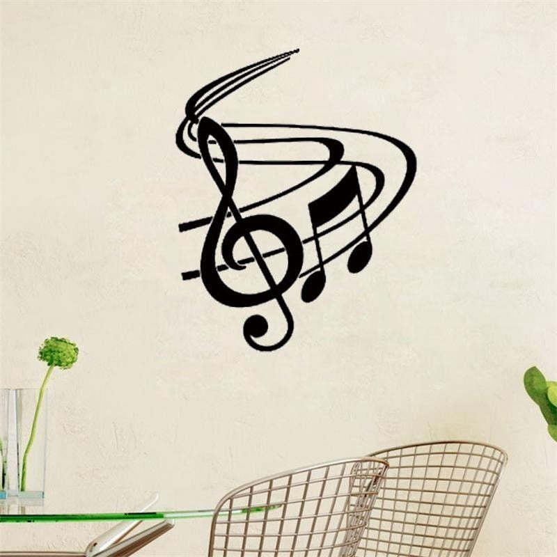 Music Notes Melody Wall Sticker Home Decor Music Room Vinyl Art Murals ...