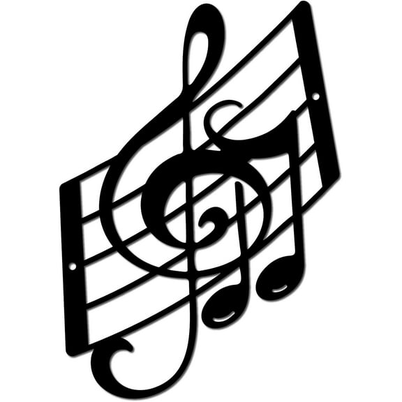 Music Notes Metal Wall Art Decor Musical Note Wall Hanging Plaques Ornament Iron Wall Art Sculpture Sign DIY