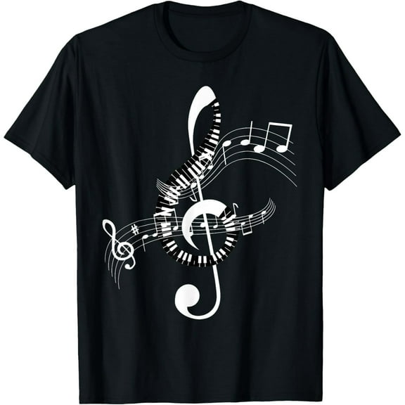 Music Notes Music Music Clef T-Shirt men and women can wear,black,white,creative gift